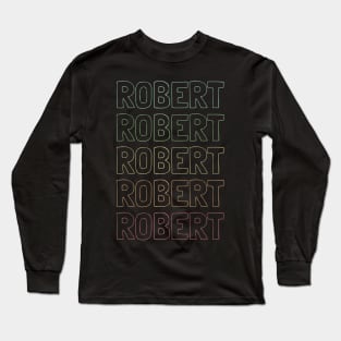 Robert Name Pattern Long Sleeve T-Shirt